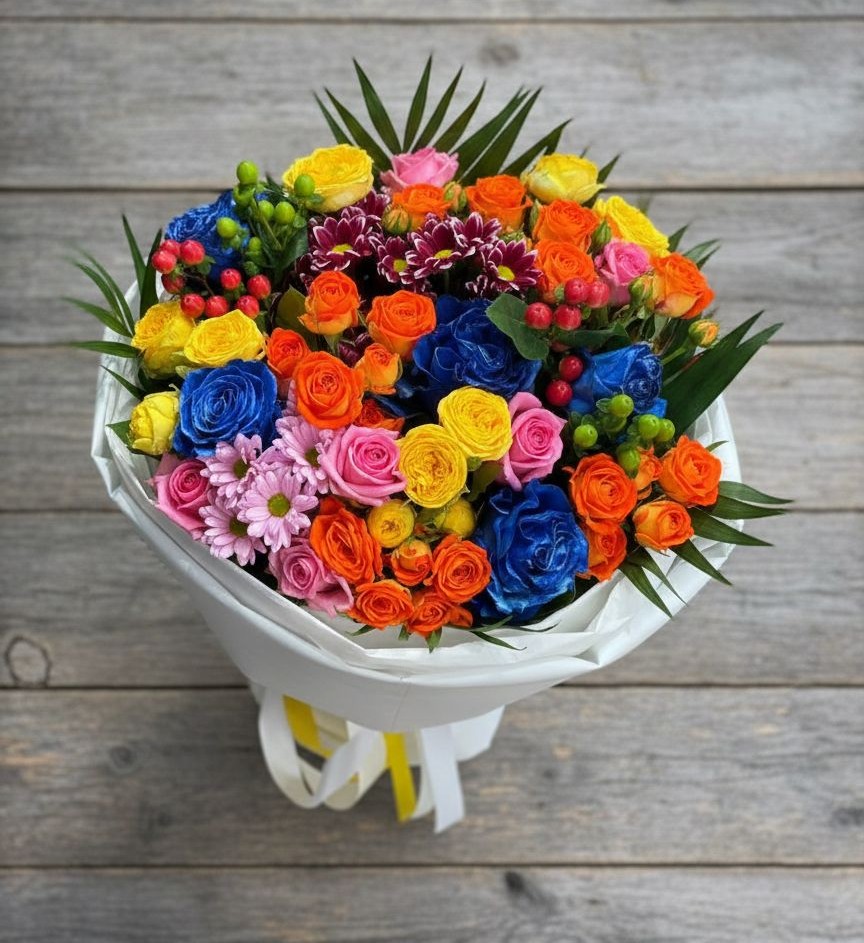 Букет цветов из: Розы и Хризантемы в Нагутском