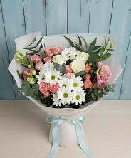 Букет цветов из:  Розы, Лизиантусы и Хризантемы в Нагутском