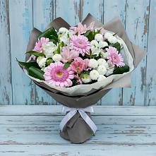 Букет цветов из:  Герберы, Альстромерии и Хризантемы в Нагутском