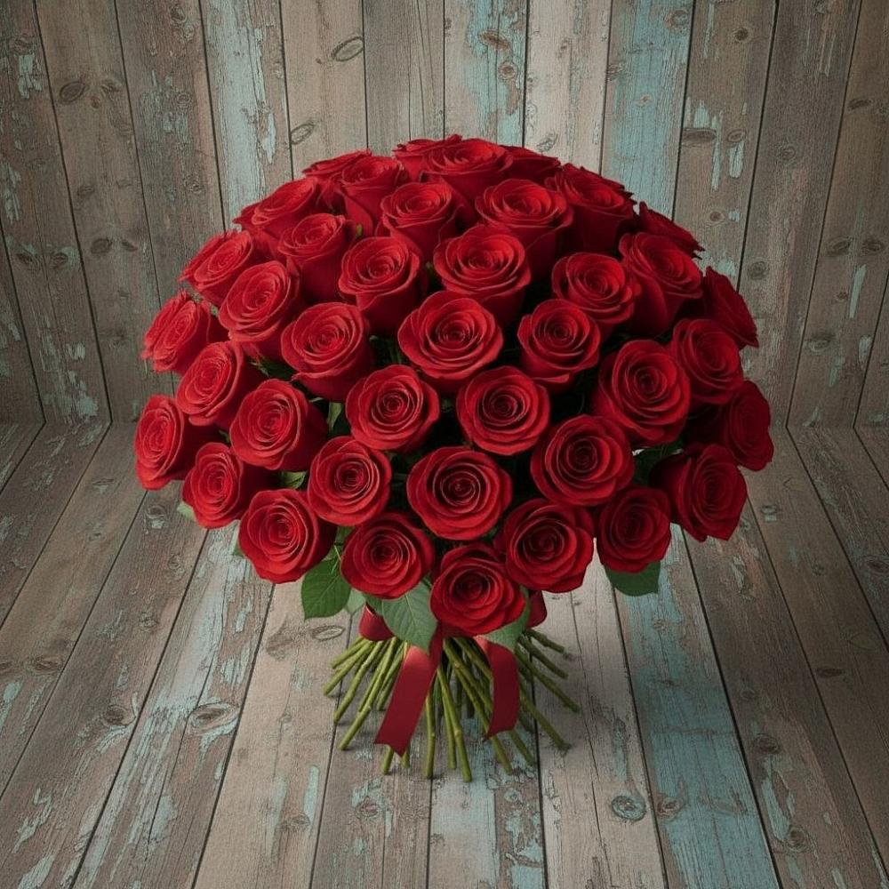 Букет 55 Красных роз Фридом в Нагутском