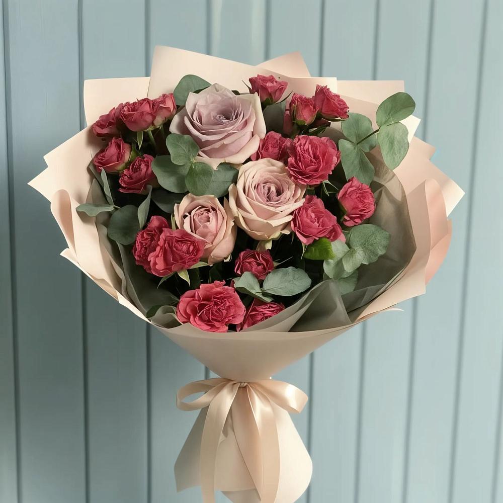 Букет цветов из: Гвоздики и Розы в Нагутском