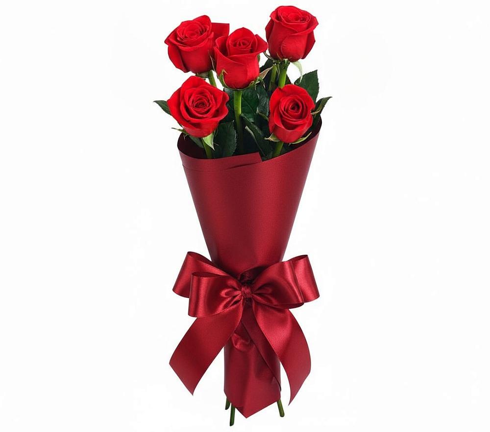 Букет 5 Красных роз Эдлесс Лав в Нагутском