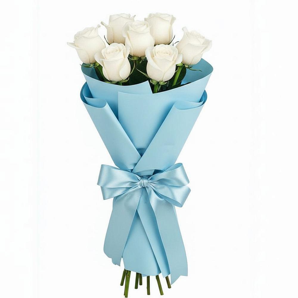 Букет 7 белых роз Проуд в Нагутском