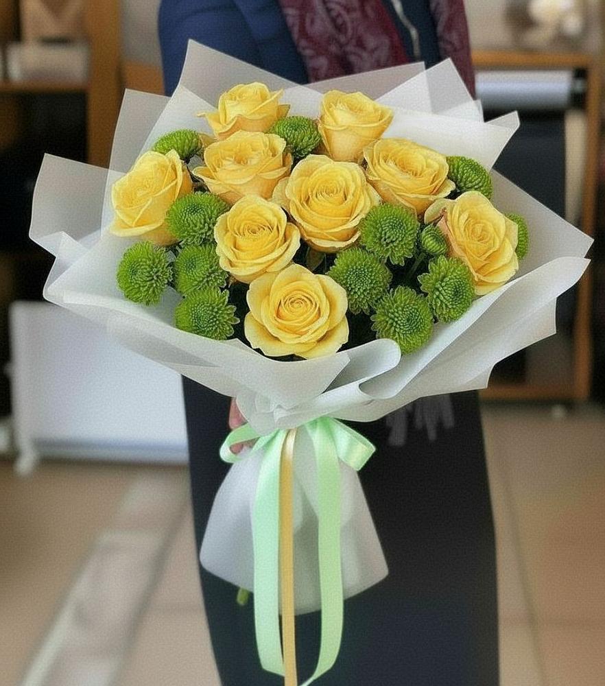 Букет цветов из: Хризантемы и Розы в Нагутском