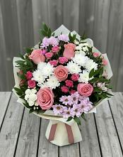 Букет цветов из:  Альстромерии, Гвоздики, Розы и Хризантемы #REPLACE_PRED# Нагутском