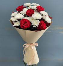 Букет цветов из:  Розы и Хризантемы в Нагутском