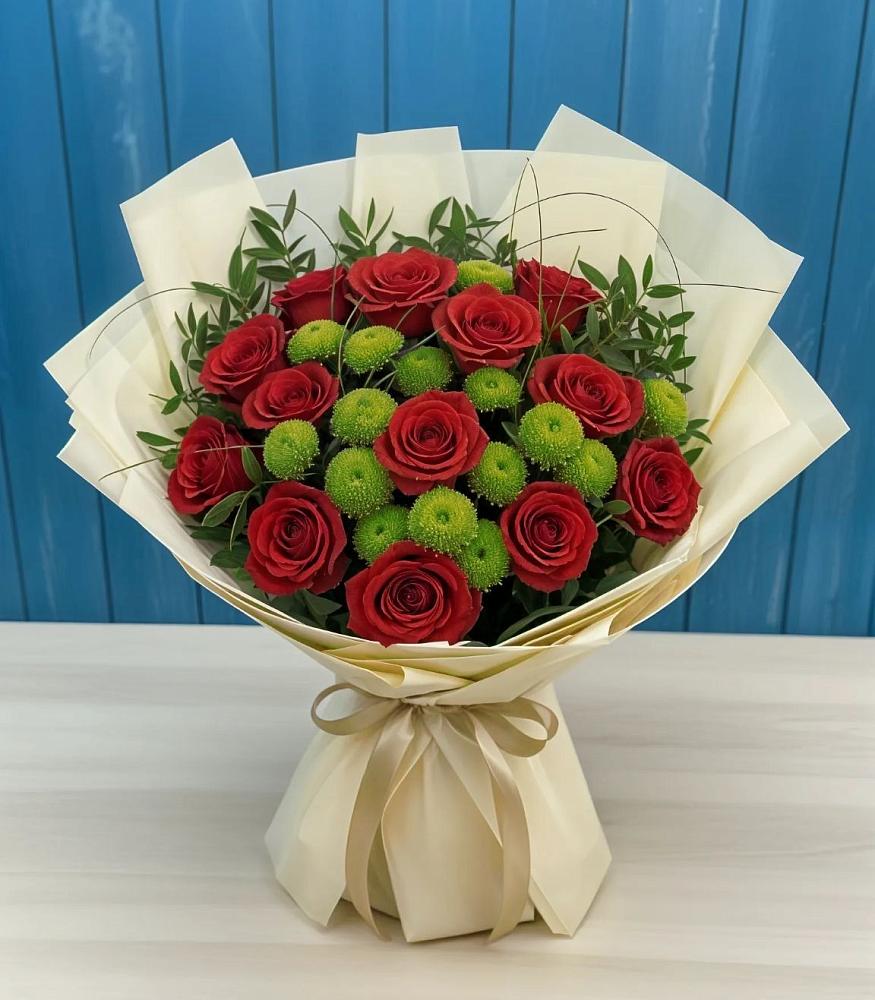 Букет цветов из: Розы и Хризантемы в Нагутском