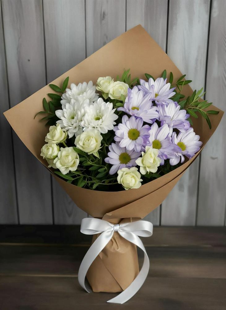 Букет цветов из: Хризантемы и Розы в Нагутском